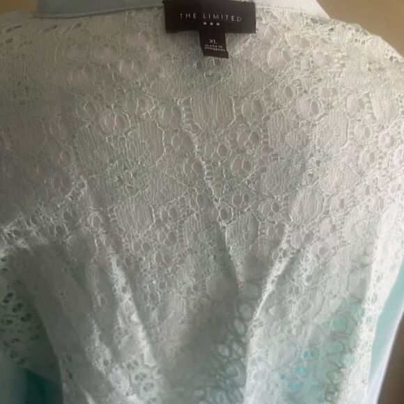 The Limited Green Fitted Mandarin Collar Blouse - Picture 5 of 5